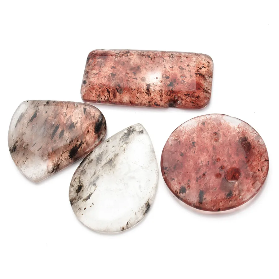 XINYAO 2Pcs/lot Natural Stone Pendants Diy Drusy Trichite Beads Slice Charm Pendant Necklace Making (Shapes randomly) | Украшения и