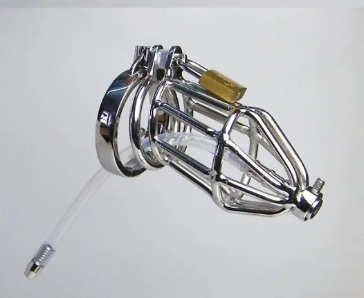 Новейшие мужские Нержавеющая сталь клетка для члена пениса кольцо целомудрия