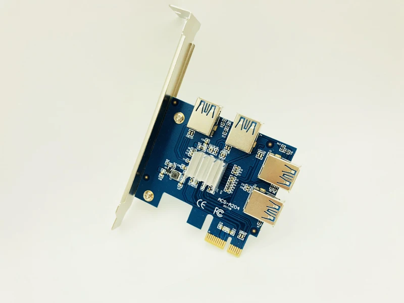 Новинка PCI-E 1 до 4 PCI Express X1 Riser Card PCIE 1X 16X USB3.0 адаптер конвертер для Antminer Bitcoin Miner Mining |