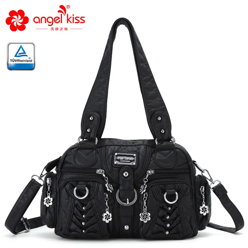 Black Angelkiss настоящая брендовая сумка Новая летняя модная Европейская и американская женская сумка через плечо маленькая сумочка - Цвет: Black