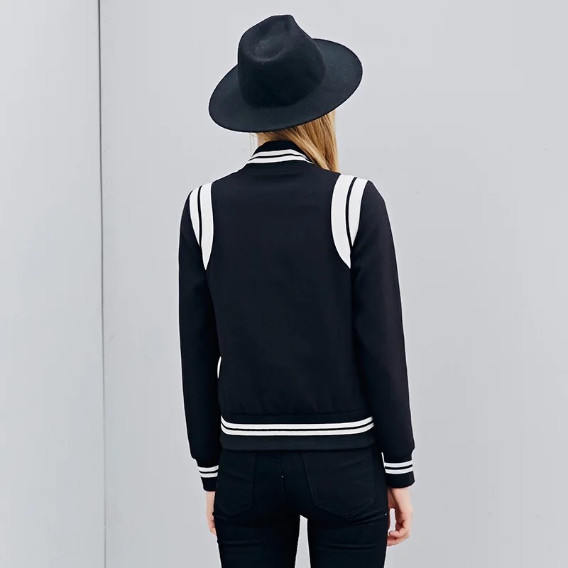 Bootyjeans Женская куртка весна 2020 черные бейсбольные куртки короткий дизайн