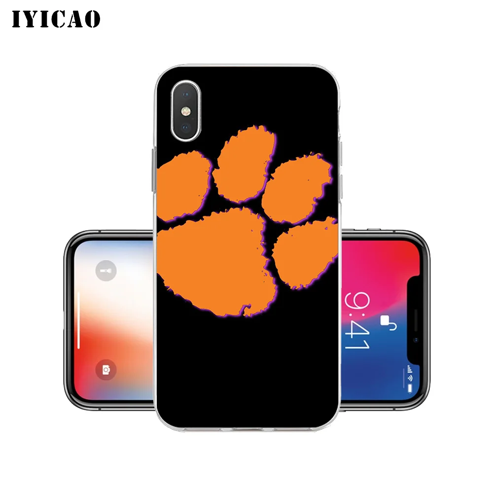 Мягкий силиконовый чехол IYICAO с неоновым тигром для iPhone X XR XS MAX 6 6s 7 8 Plus 5 SE из