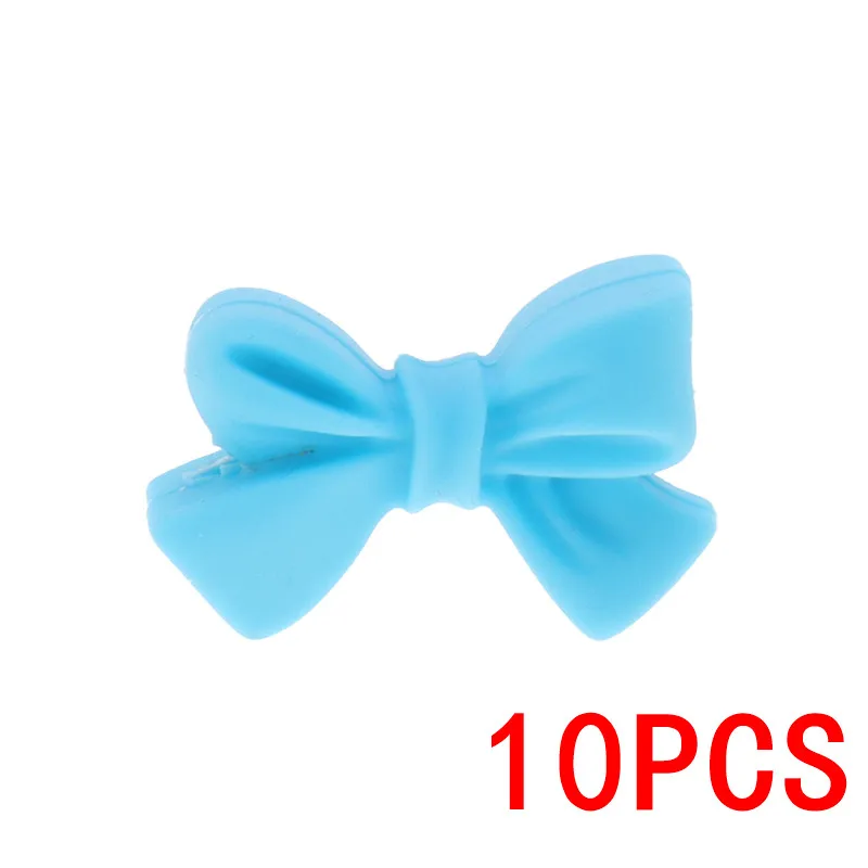 SkyBlue07 10 шт., силиконовые бусины, пищевая бабочка, сделай сам, ремесла, Детские Прорезыватели, силиконовые бусины для прорезывания зубов, не содержит бисфенола, животные, силиконовые Грызуны - Цвет: SkyBlue07