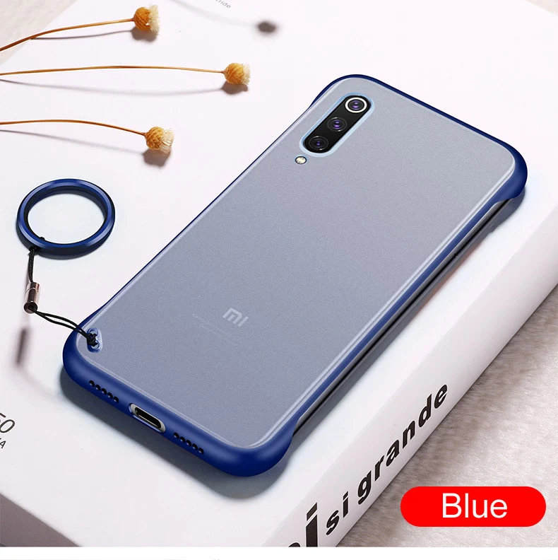 blue Для Xiao mi 9 mi 9 Red mi K20 Pro Чехол-Бампер Жесткий ПК прозрачный Гибридный чехол с кристаллами для xiaomi mi 9 se с металлическим кольцом для пальца - Цвет: blue