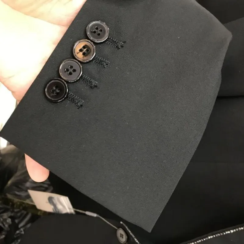 Brand Fashion Diamonds Rivet Blazer Suit Men Office Work Formal Terno Masculino TOP Quality Slim Fit Wedding Party Dress | Мужская