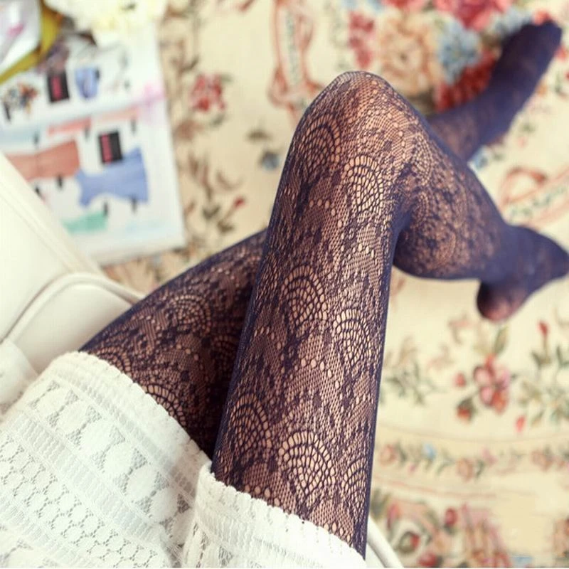 Женские сексуальные чулки Осенние Полые Колготки японские кружевные колготки
