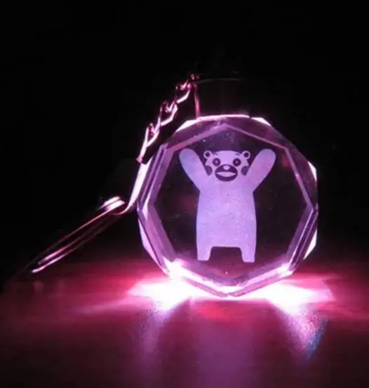 COSANER Kumamon черный аниме светодиодный брелок на цепочке Хрустальный светильник