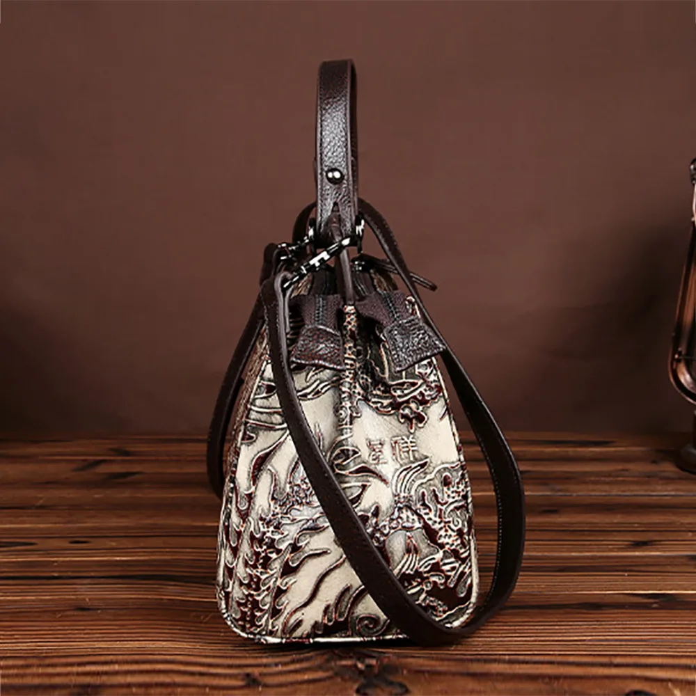 Высокое качество воловья натуральная кожа Одна сумка на плечо Женская винтажная