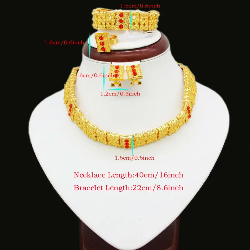 Новое поступление 2017 Ювелирный Комплект золотого цвета