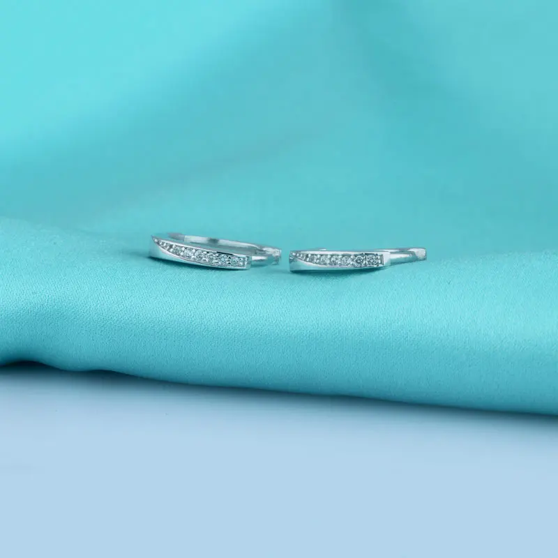 Женские серьги кольца из серебра 925 пробы с фианитами|hoop earrings|crystal zirconearrings hoop earrings