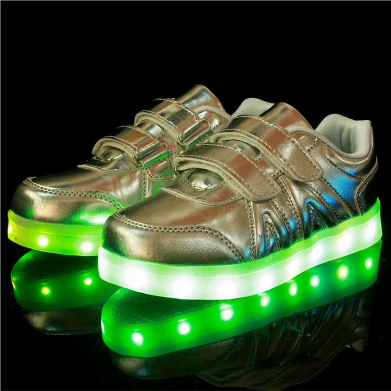 Kids Light Shoes USB Charger Glowing Sneakers Basket Led Children Lighting Boys Girls illuminated krasovki Sneaker | Детская одежда и