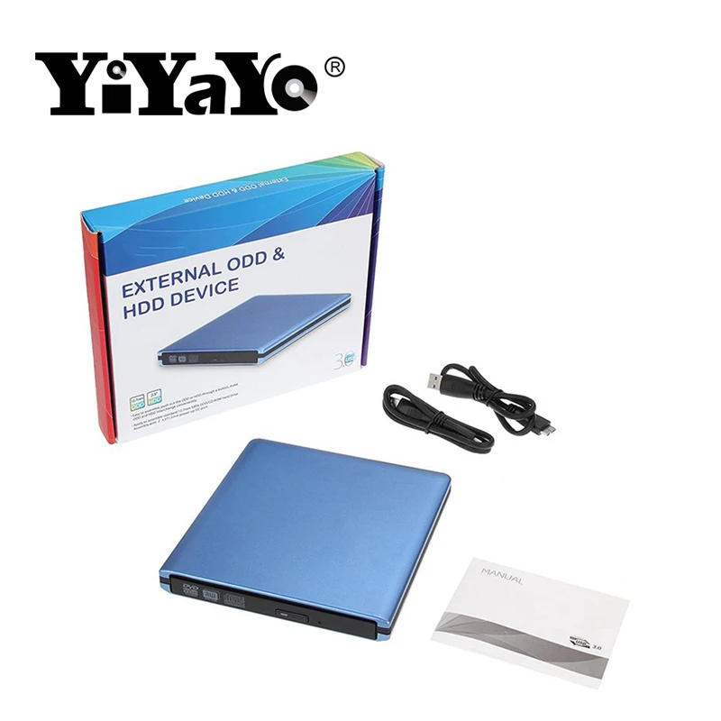 YiYaYo Внешний DVD RW оптический привод USB 3 0 CD ROM Проигрыватель CD/DVD горелки Писатель