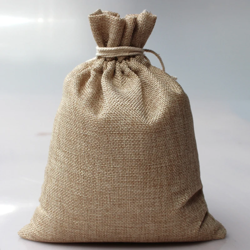 

10pcs/lot 12X17cm small jute burlap bag, jute gift bags, jute bag pouches