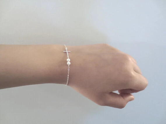 Женский браслет с имитацией жемчуга SL 015 новый модный простой золотистого и