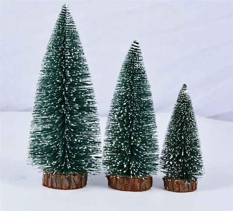 FunPa 3Pcs Mini Artificial Christmas Tree Miniature Fake Cedar Table Centerpiece With Wooden Base | Дом и сад