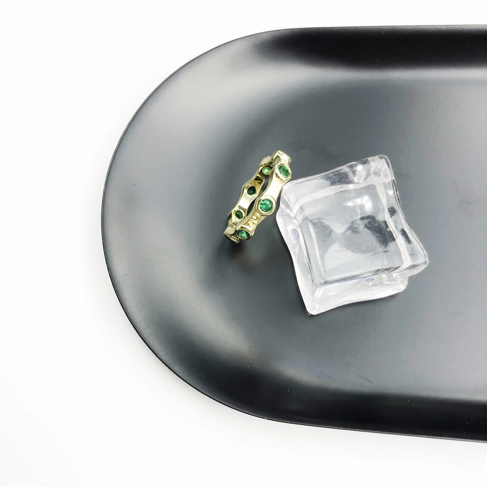 Золотое кольцо с зеленым камнем подарок для женщин и мужчин ювелирные изделия из