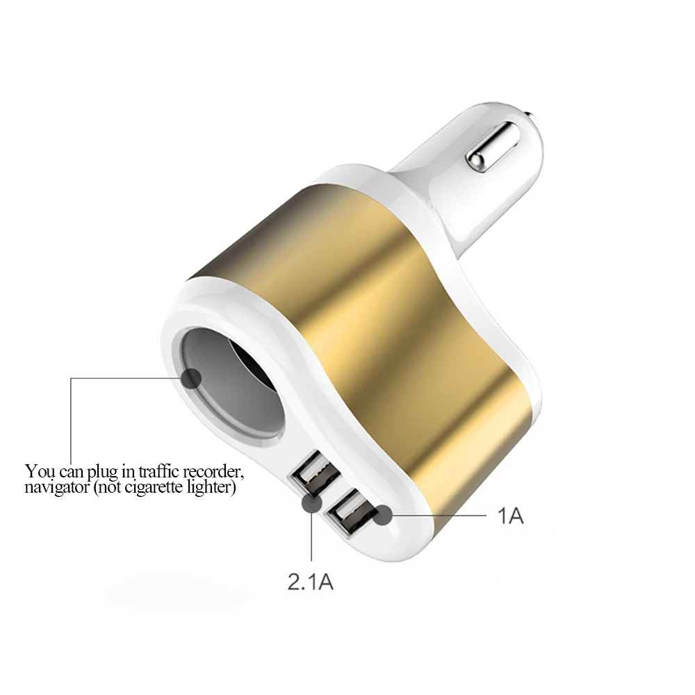 Универсальное Автомобильное Зарядное Устройство Адаптер Прикуривателя Dual USB 1A