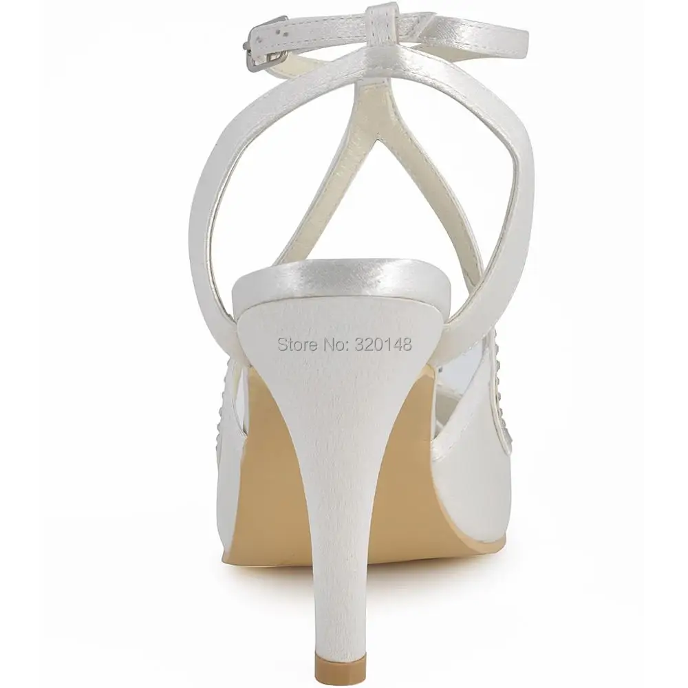 Летние босоножки женские свадебные туфли цвета слоновой кости с жемчугом