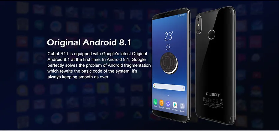 Смартфон Cubot R11 Android 8 1 5 'ཎ:9 дисплей MT6580 четырехъядерный 2 Гб 16 2800 мАч двойная
