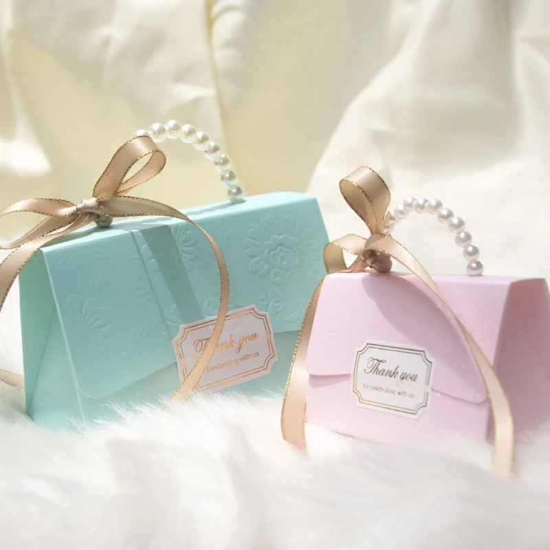 50 шт./лот подарочные пакеты с ручками портативные вечерние коробки для свадебных