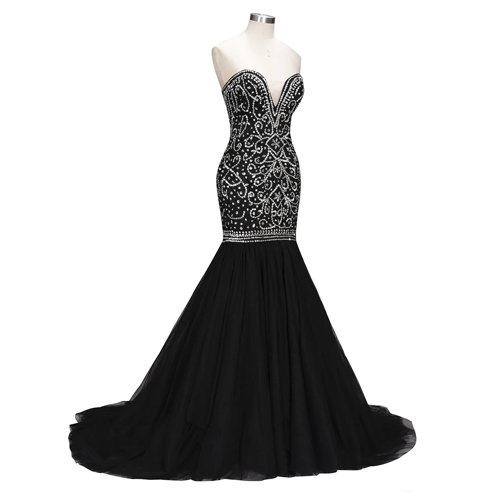 Robe De Soiree Longue Сексуальная шея возлюбленной платья выпускного вечера роскошный