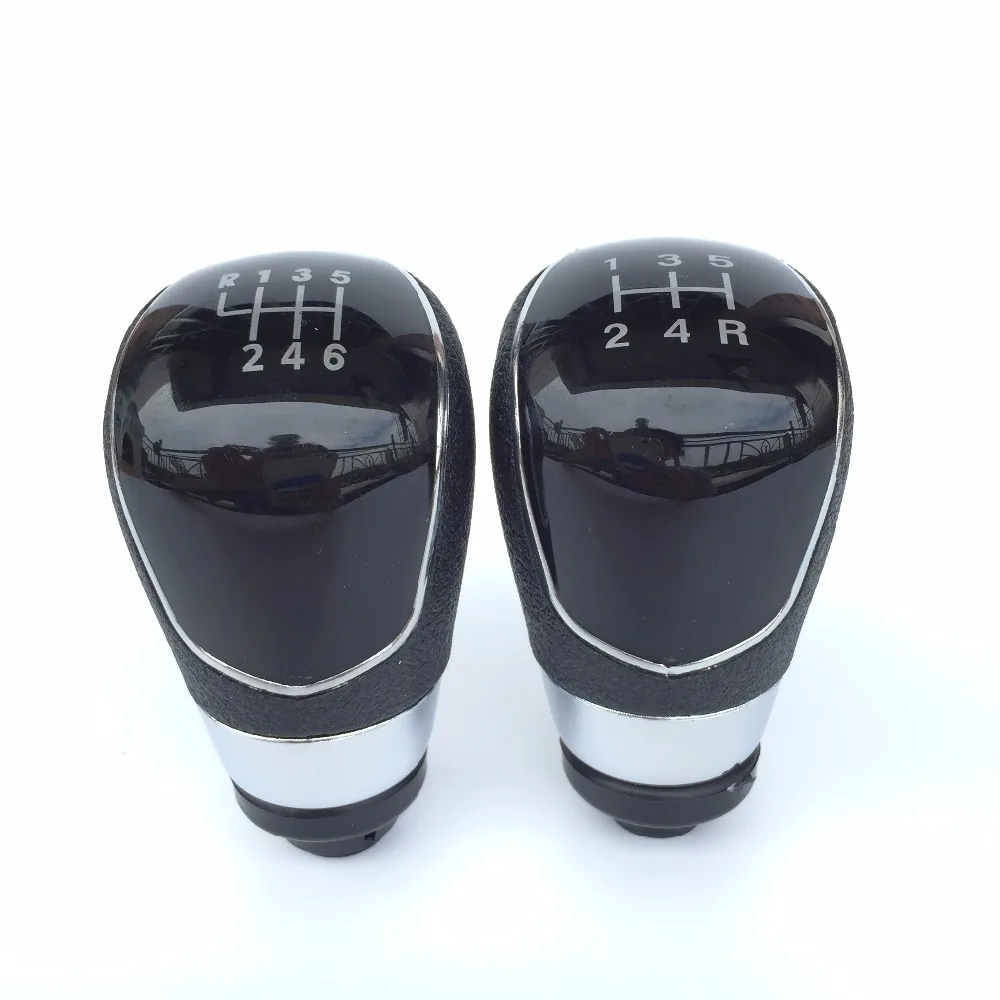 Ручка переключения передач CARLOIB Черная/Серебристая крышка 5/6 скорость для Ford Focus