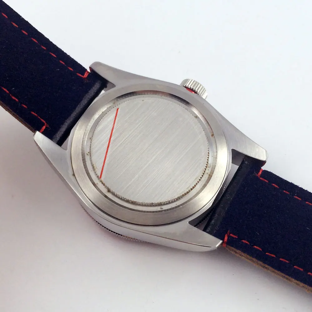 Часы мужские черные стерильные 41 мм с красной вставкой и сапфировым стеклом|watch