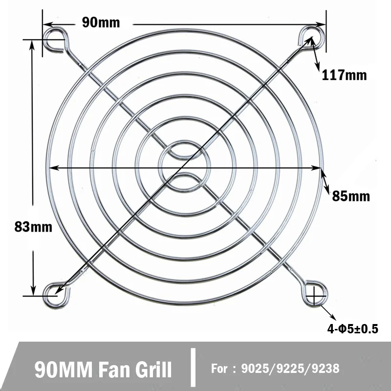 90MM Fan Grill 10 шт. защита вентилятора охлаждения металлическая решетка крышка вентилятора компьютера 30 мм 40 мм 50 мм 60 мм 70 мм 80 мм 90 мм 120 мм 135 мм 140 мм 170 мм 200 мм - Цвет лезвия: 90MM Fan Grill