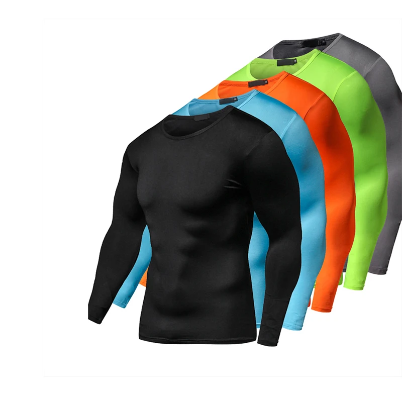 

2018 Summer Autumn Male Running T-shirt Tights Long Sleeve Tops & Tees Men Compression Shirt Fitness Quick Drying Sports t shirt