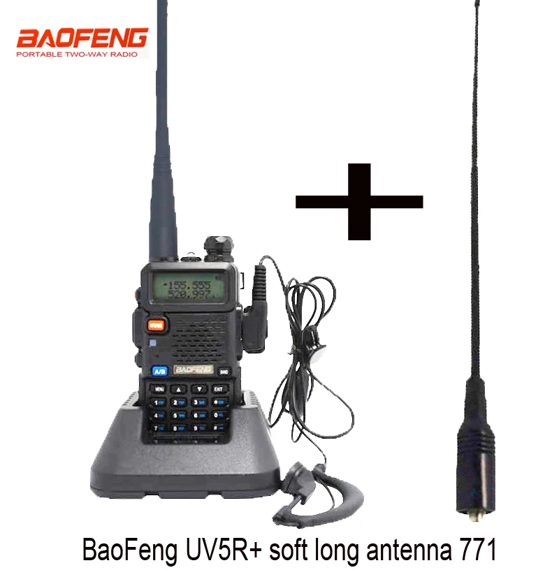 Портативное радио Baofeng UV-5R двухстороннее радио портативная рация Двухдиапазонная uv 5r с двойной широкополосной SMA-F женская мягкая антенна 771