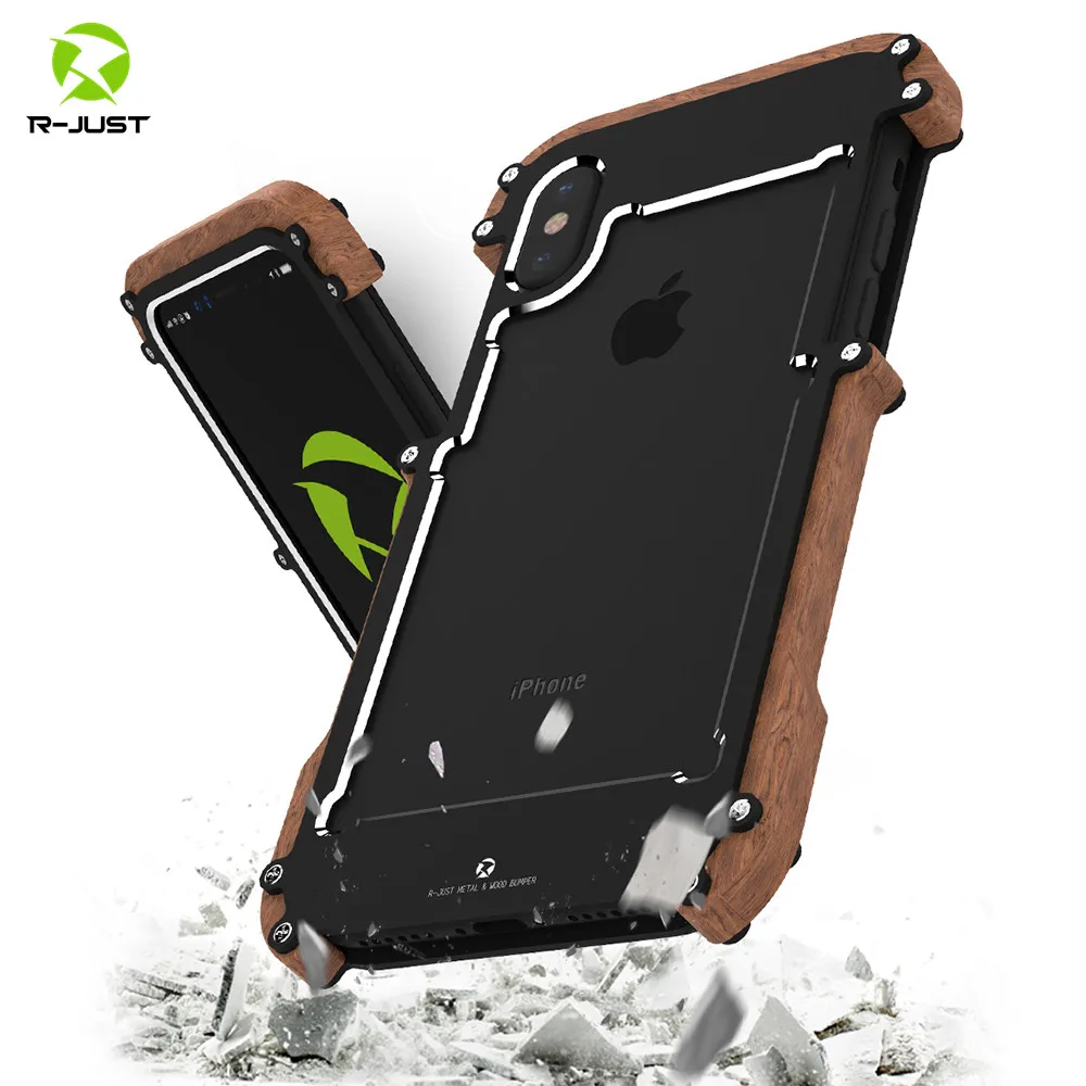 R JUST Деревянный чехол Роскошный мобильный телефон для iphone X противоударный