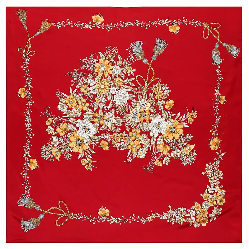 Luxury Brand Women Scarf 90x90cm Square Bandana For Head Large Hijab Silk Letter Scarfs Ladies Female Shawl Scarves Warps |