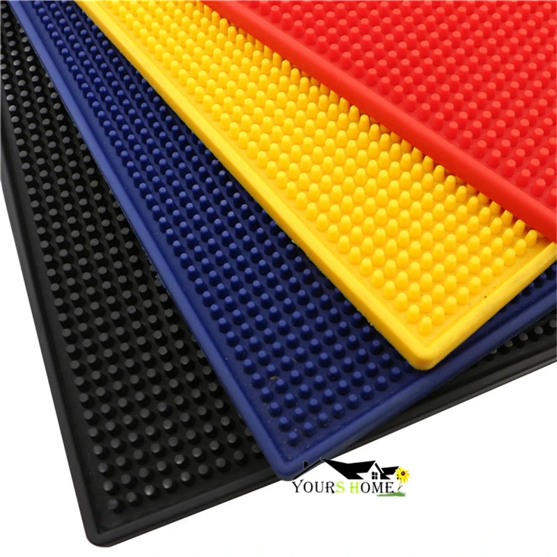 3 размера и 4 цвета прямоугольный резиновый коврик для чашек кухонный из ПВХ бара