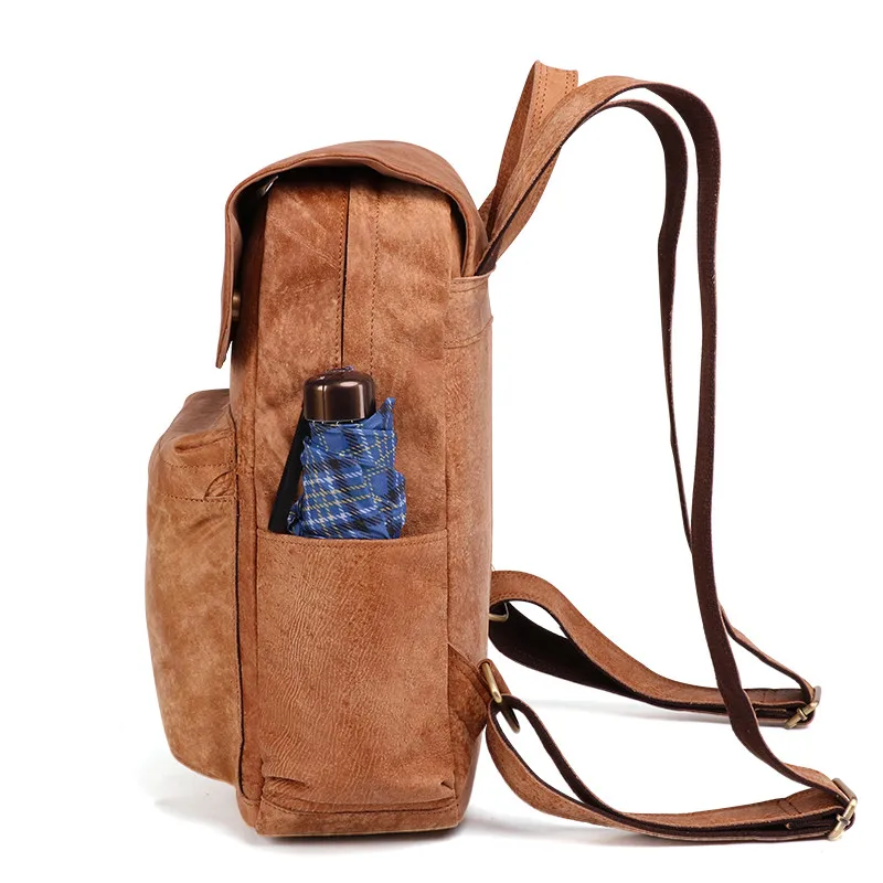 Винтажный натуральный нубук коровья кожа мужской рюкзак идеальное качество