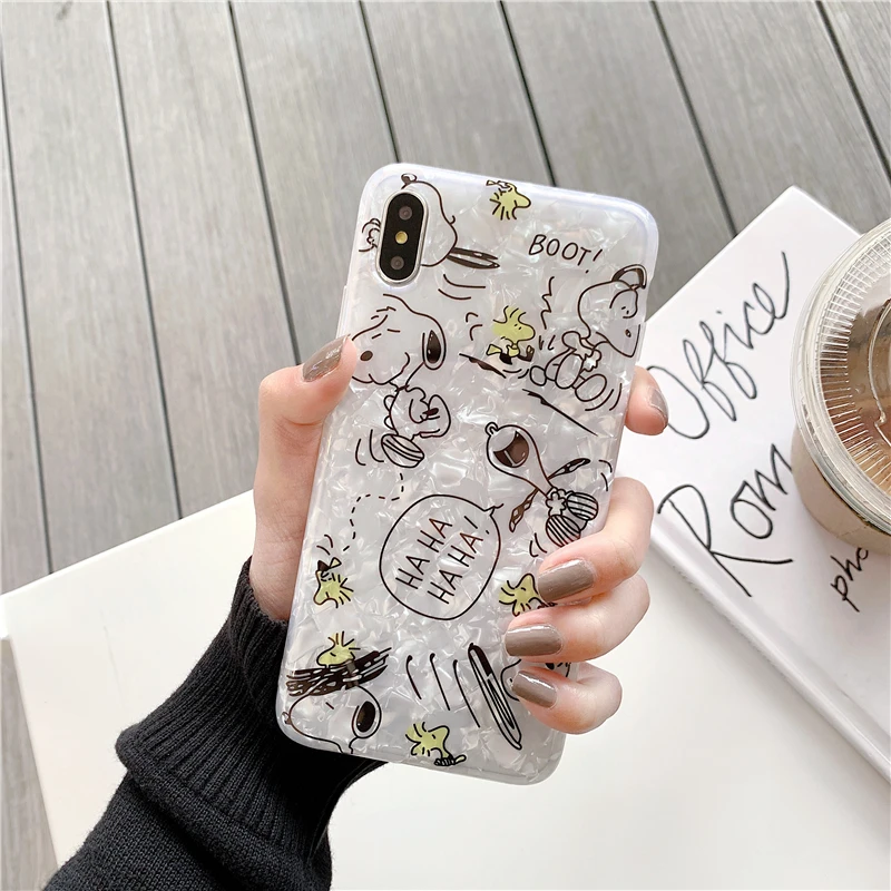WTSZKL мультяшный милый чехол с рисунком Снупи для телефона iPhone X Xs Max Xr 8 7 6 6s Plus пары |