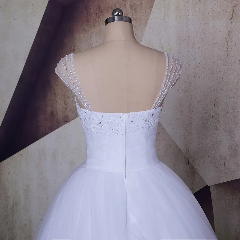 Белое свадебное платье из тюля 2018 LORIE Vestido De Novia Милая винтажная кружевная бусина