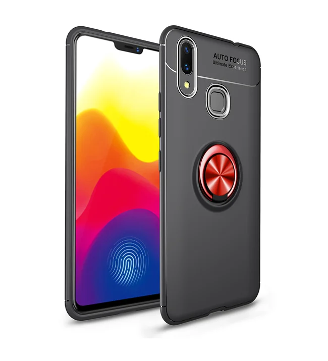 Для samsung galaxy M20 чехол с кольцом на палец противоударный чехол с магнитным кронштейном Мягкая силиконовая задняя накладка из ТПУ чехол для samsung M10 M20 чехол - Цвет: Black red