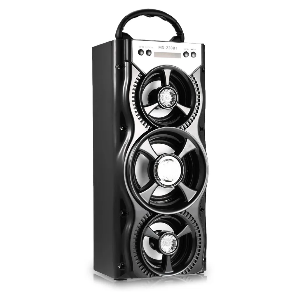 MS 220BT Портативный Bluetooth Динамик FM радио AUX с огромным стерео звук 4 дюйма Hi Fi