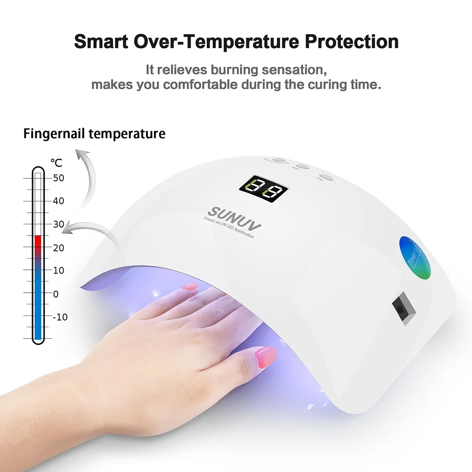 Горячая Распродажа 2019 сушилка SUNUV SUN8 светодиодная УФ лампа для ногтей 48W гель лака