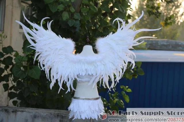 Новое поступление черный костюм с крыльями ангела и перьев реквизит для