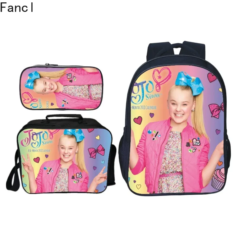 3 шт./компл. Pop Star Jojo Siwa детские школьные сумки для девочек подростков Повседневный
