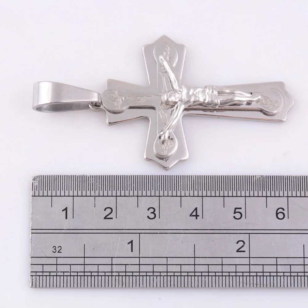 Цепочка с подвеской крестом из нержавеющей стали серебристого цвета 100|steel cross