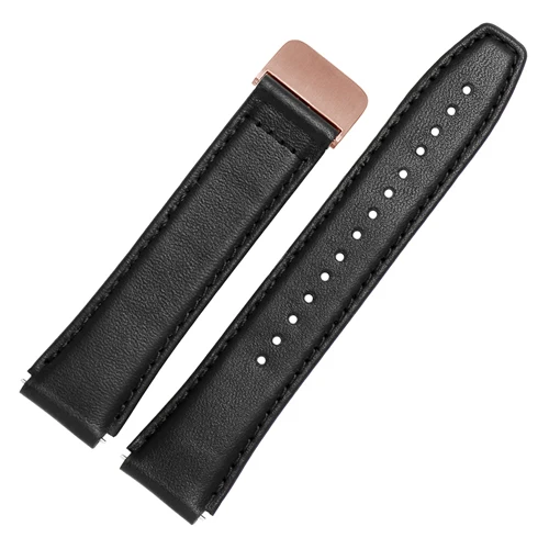 Soft calf leather strap striped watch band for HUAWEI B5 smart Bracelet replacement wrist strap - Цвет ремешка: Black C