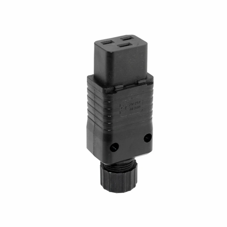 Черный перезаряжаемый разъем PDU IEC 320 C19 шнура питания 16A | Строительство и ремонт
