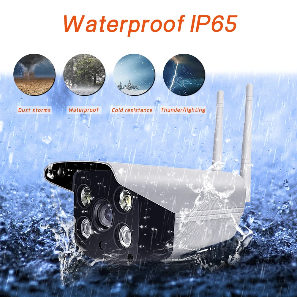 Wifi уличная ip-камера 720P HD 1.0MP беспроводная камера безопасности двухсторонняя аудио TF карта Запись Смарт P2P Водонепроницаемая цилиндрическая камера