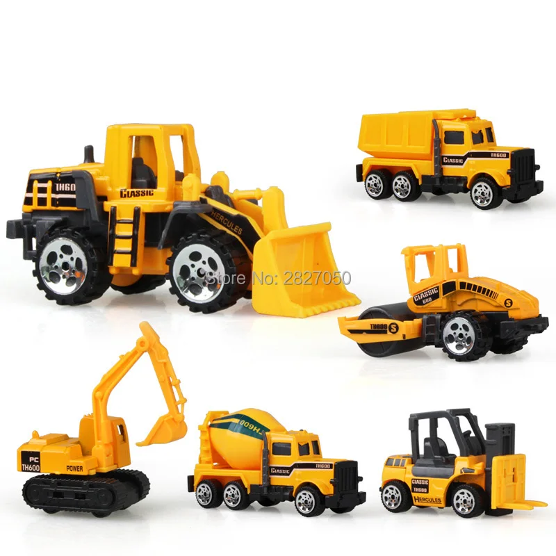 

6 Styles mini Diecast Alloy Construction Vehicle Engineering Car Dump-car Dump Truck Model toys cars for children boy gift