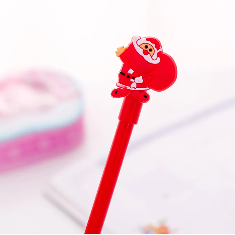 Santa claus 1pcs Корейский милый Единорог гелевая ручка с подвеской Kawaii Розовая пантера канцелярские товары Рождественский лось Снеговик креативный светильник Эйфелева башня лампа - Цвет: Santa claus 1pcs