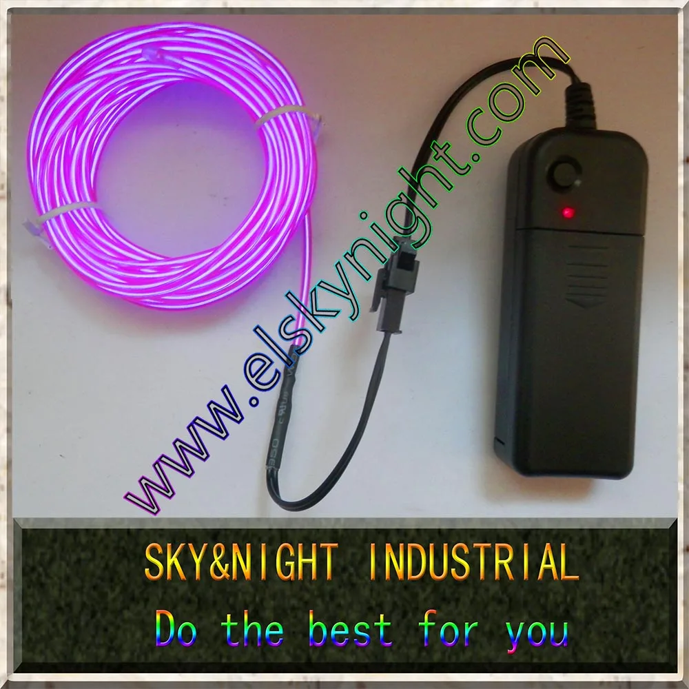 Фиолетовый 5 м гибкий провод веревка Трубка неоновый свет EL и инвертор со