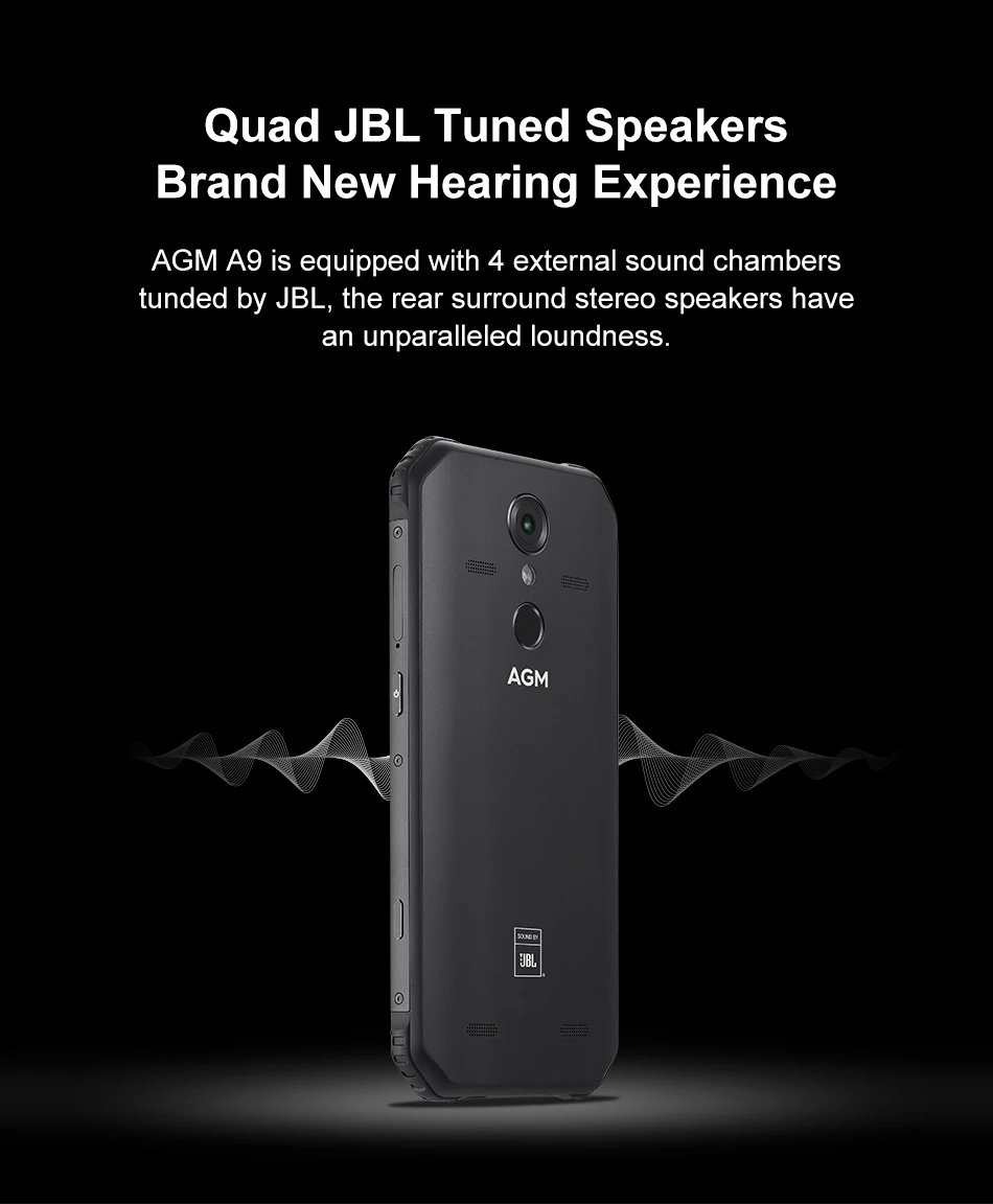 Официальный AGM A9+ JBL наушники FHD+ JBL со брендингом смартфон 4G Android 8,1 прочный телефон IP68 Водонепроницаемый NFC Quad-Box динамики