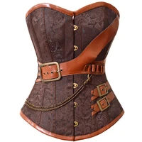 gothic steampunk corset with chain buckles retro fancy party outfits pirate girls top corsets lacing up basque bustiers s 6xl